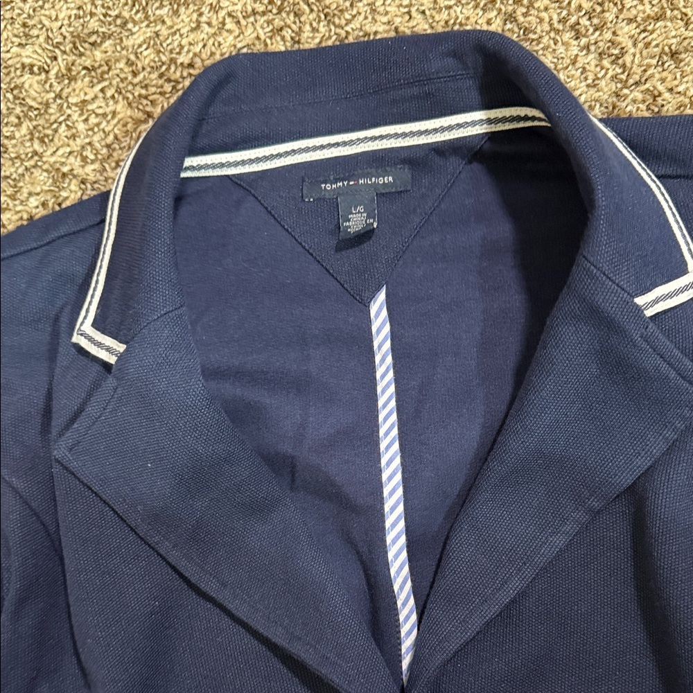Tommy Hilfiger Navy Blazer with White Trim - Picture 3 of 3